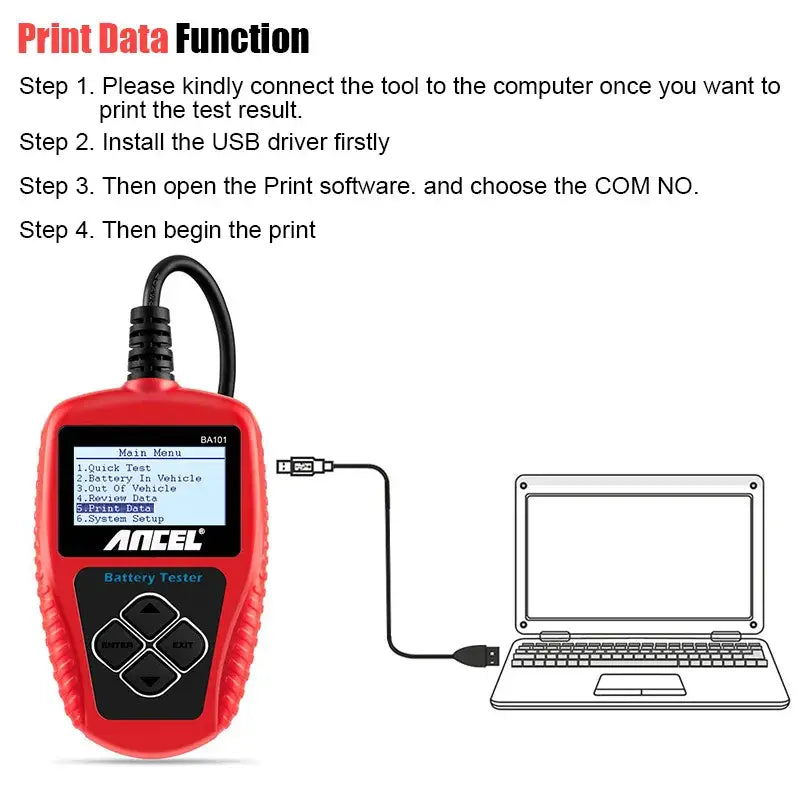 BA101 Car Battery Tester – 12V Load Analyzer (100–2000 CCA) - HBC
