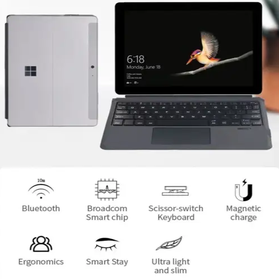 Backlit Bluetooth Keyboard For Microsoft Surface Pro 3 4 5 6 7/7+ 12.3inch,For Surface Pro 8 9 10 11 X 13’’ Keyboard