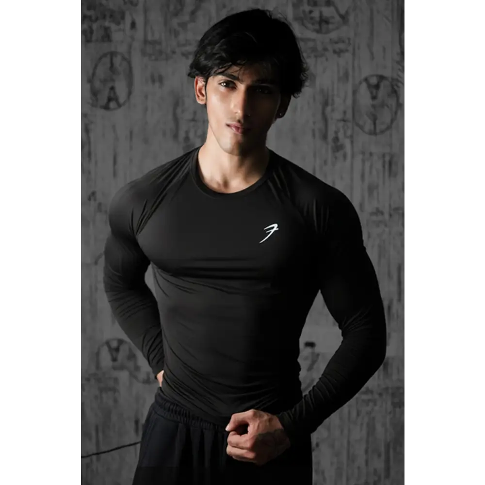 Bare Nylon Fullsleeves T-shirt Black - Tshirts