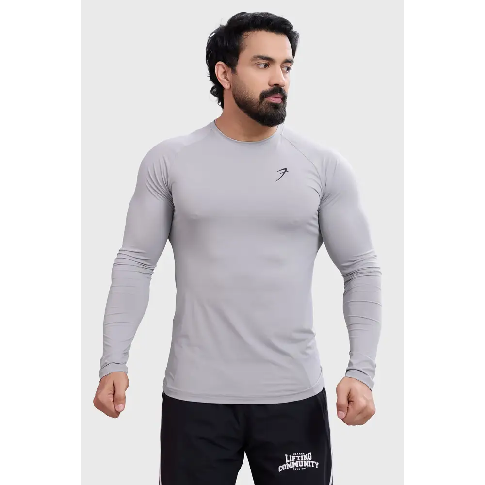 Bare Nylon Fullsleeves T-shirt Light Grey - Tshirts