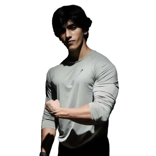 Bare Nylon Fullsleeves T-shirt Light Grey - Tshirts