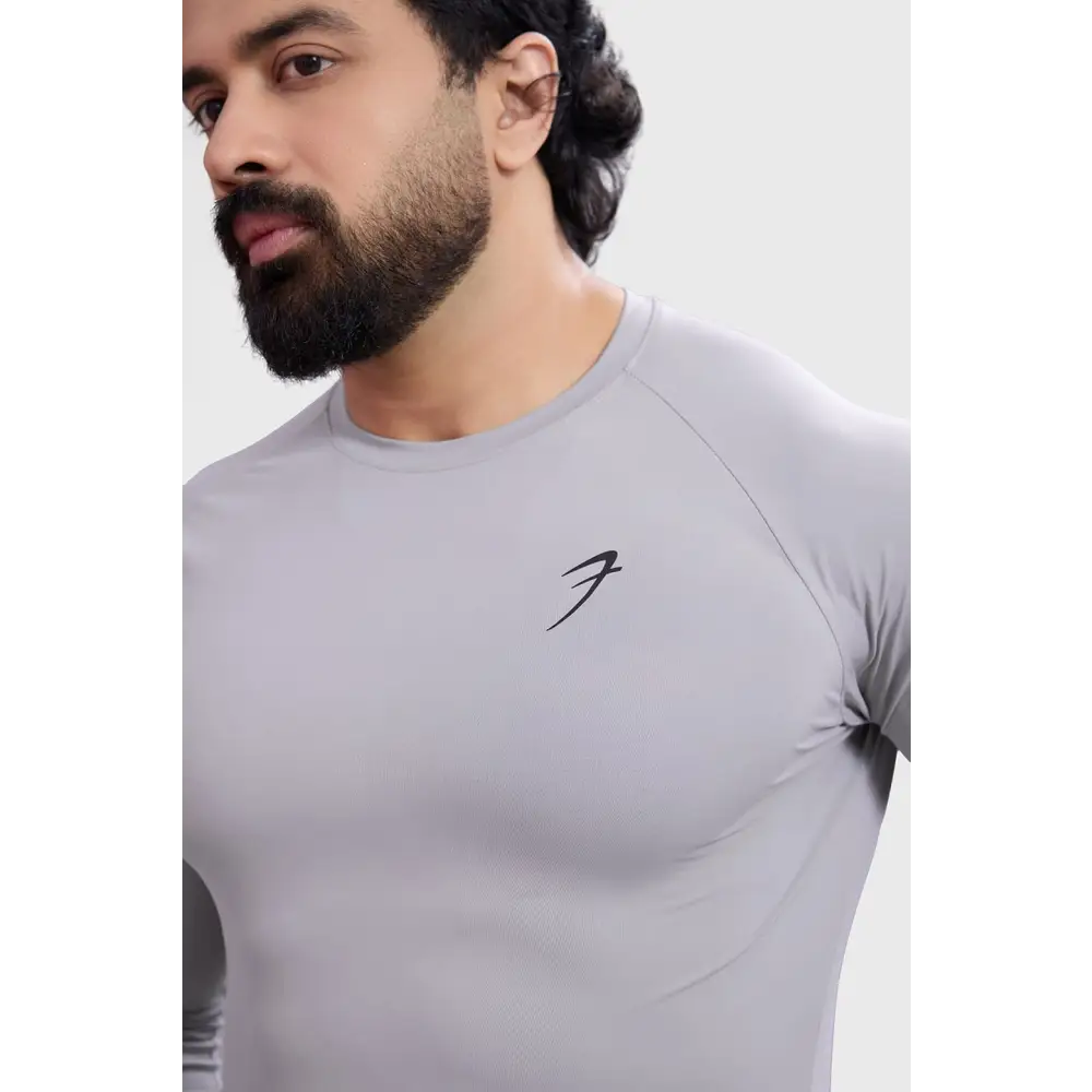 Bare Nylon Fullsleeves T-shirt Light Grey - Tshirts