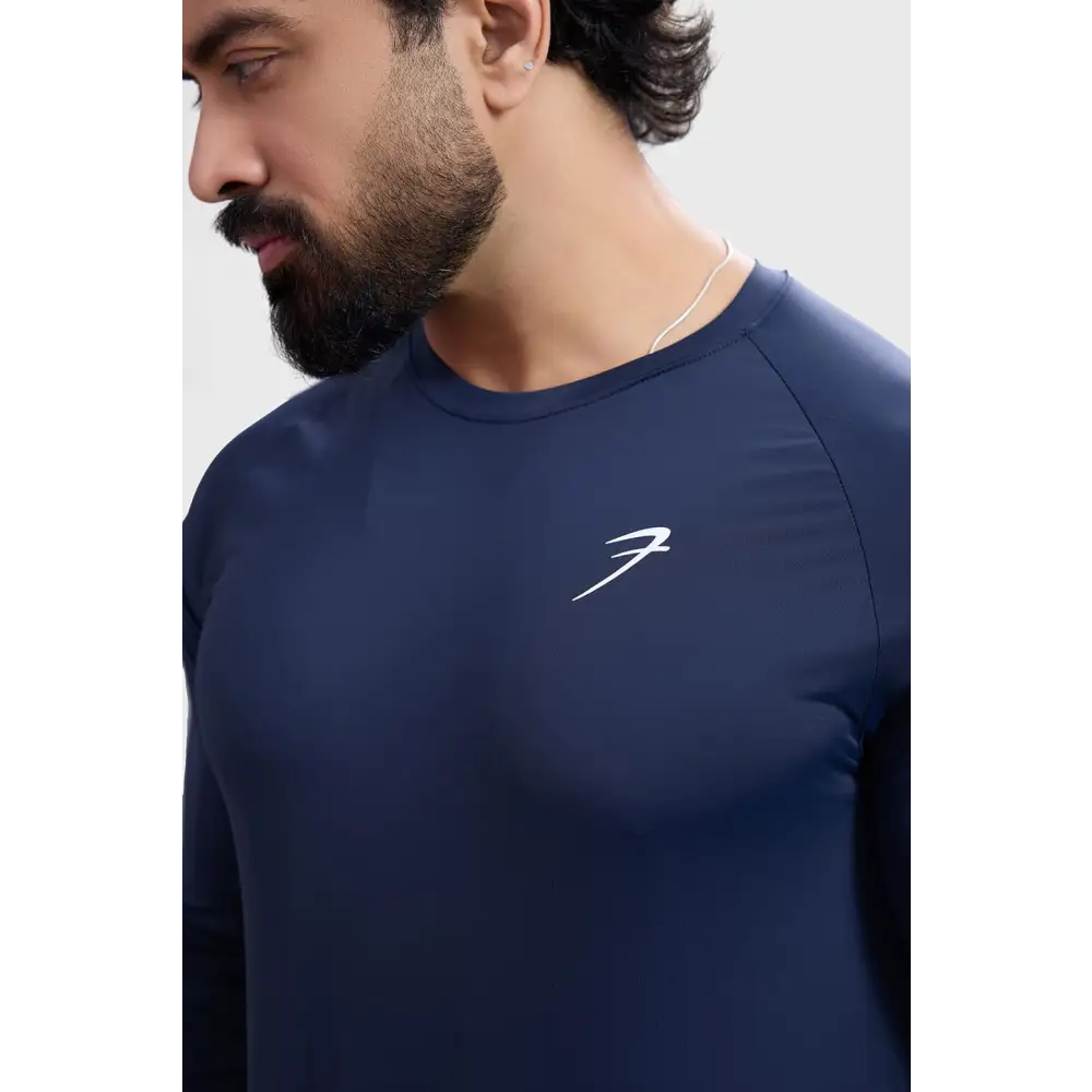 Bare Nylon Fullsleeves T-shirt Navy - Tshirts