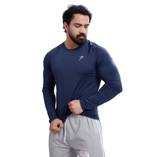 Bare Nylon Fullsleeves T-shirt Navy - Tshirts