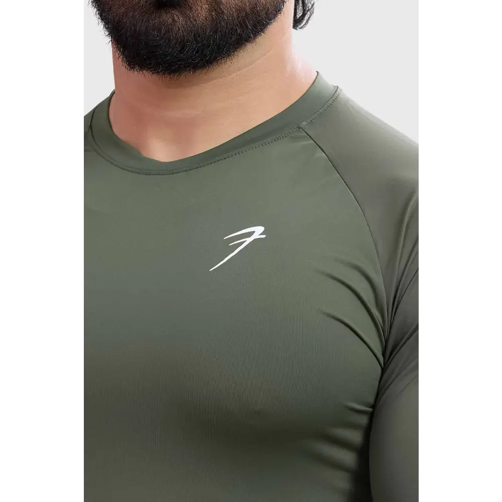 Bare Nylon Fullsleeves T-shirt Olive - Tshirts