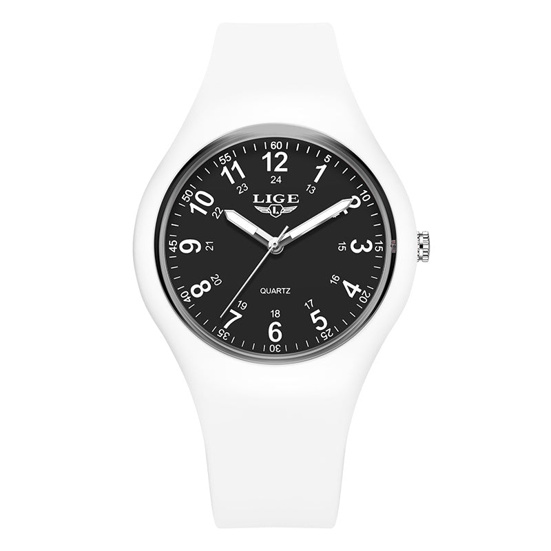 LIGE Minimalist Silicone Quartz Watch – Unisex Design (Available in Multiple Colour Combinations)