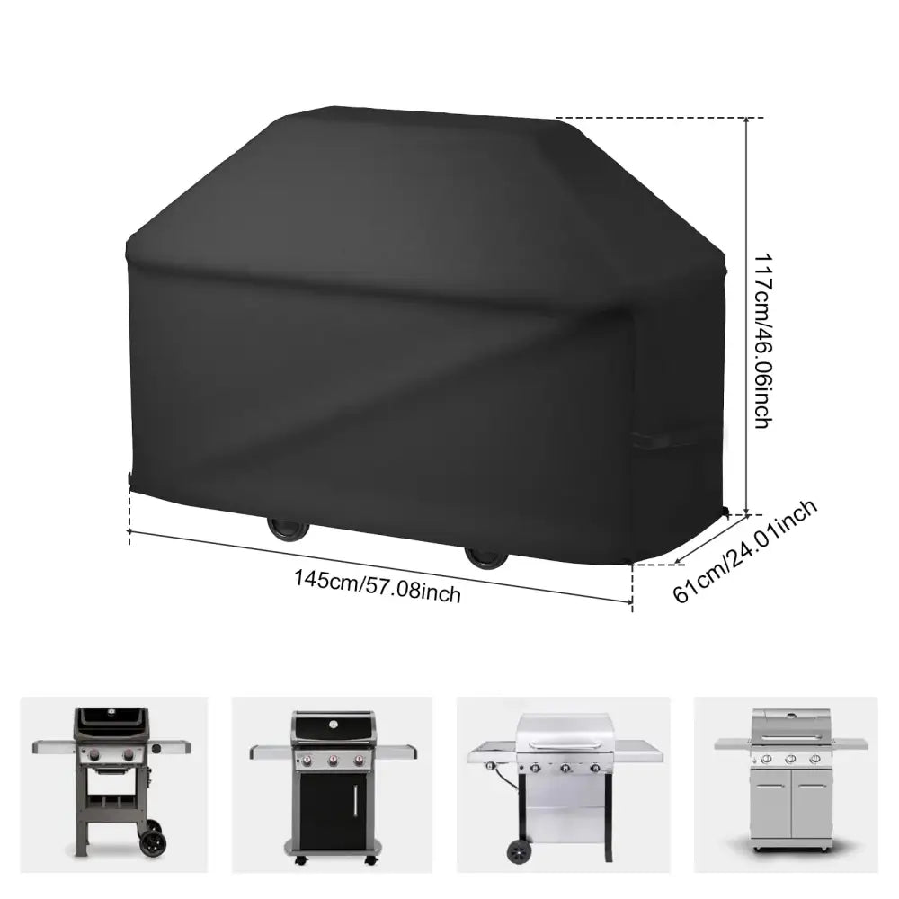 BBQ Grill Cover – Heavy-Duty - Black - SS