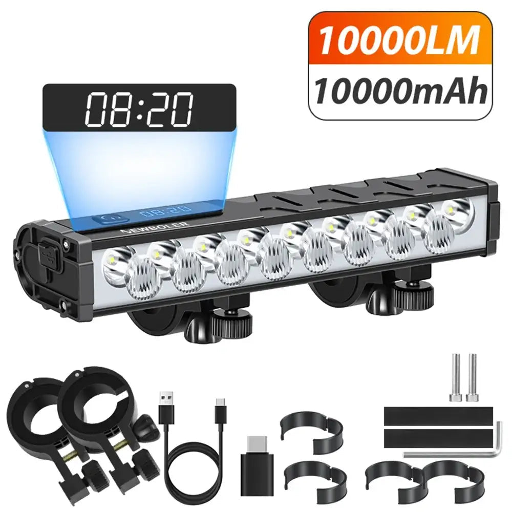 Bicycle Light Front 10000Lumen Bike Light 10000mAh Waterproof Flashlight Type-C Charging MTB Road Cycling Lamp
