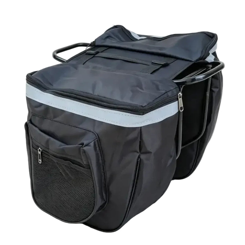 Bicycle Rear Seat Bag Large Capacity Waterproof Double Side Pannier Bag With Reflect Strip Bicycle Rear SeatTail Bag