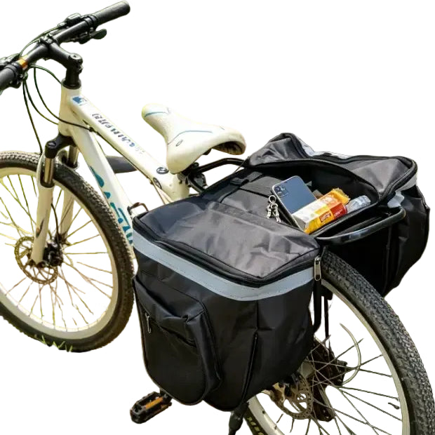 Bicycle Rear Seat Bag Large Capacity Waterproof Double Side Pannier Bag With Reflect Strip Bicycle Rear SeatTail Bag