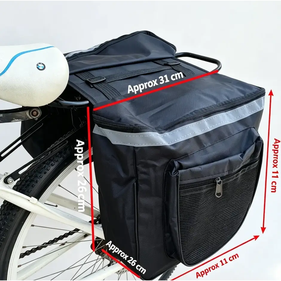 Bicycle Rear Seat Bag Large Capacity Waterproof Double Side Pannier Bag With Reflect Strip Bicycle Rear SeatTail Bag