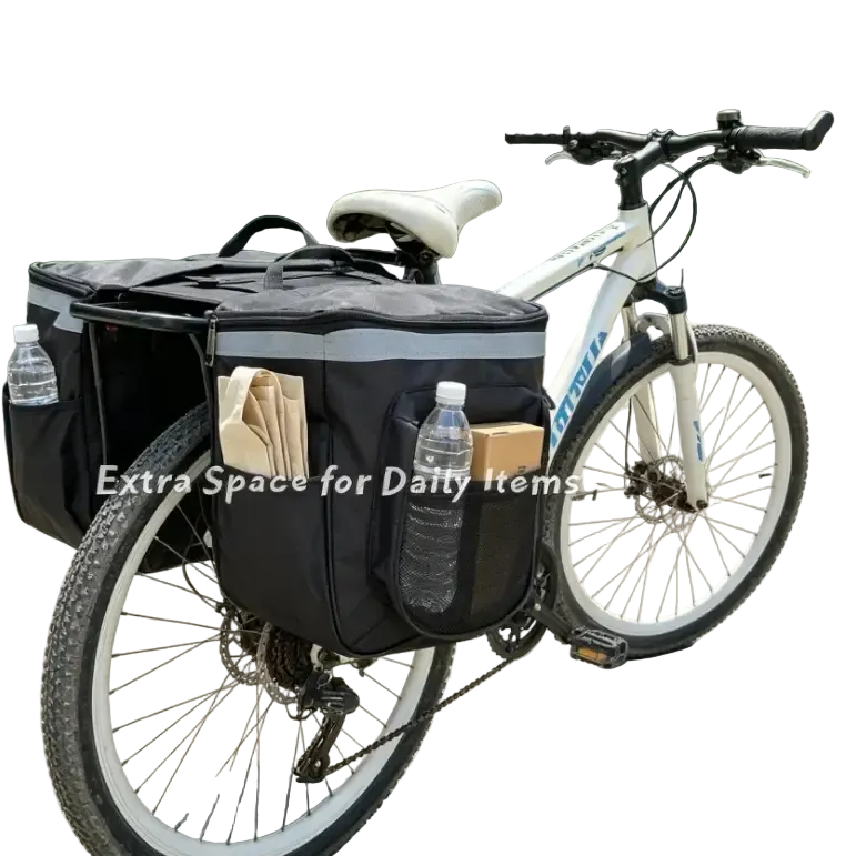 Bicycle Rear Seat Bag Large Capacity Waterproof Double Side Pannier Bag With Reflect Strip Bicycle Rear SeatTail Bag
