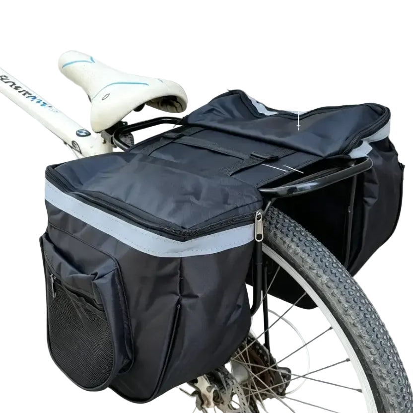Bicycle Rear Seat Bag Large Capacity Waterproof Double Side Pannier Bag With Reflect Strip Bicycle Rear SeatTail Bag