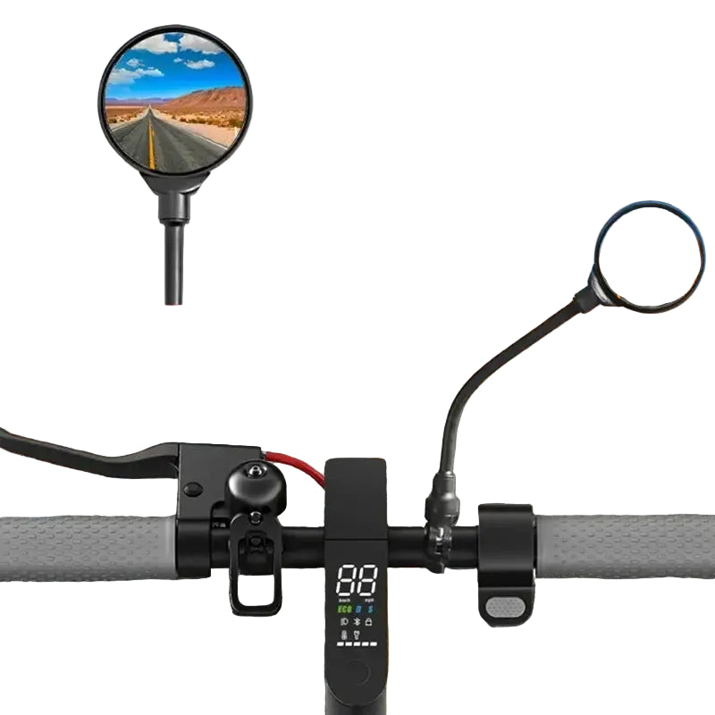 Bicycle Rearview Handlebar Mirrors 360 Rotatable for Mountain Road Bike Motorcycle Bendable Hose Adjustable Rearview
