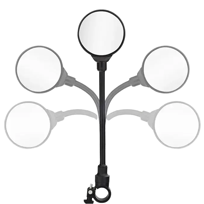 Bicycle Rearview Handlebar Mirrors 360 Rotatable for Mountain Road Bike Motorcycle Bendable Hose Adjustable Rearview