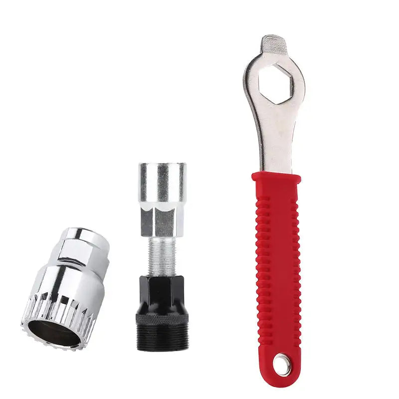 Bicycle Repair Tool Bike Extractor + Spoke Wrench + Chain Breaker + Bottom Bracket/Freewheel Removal Tool + Wrench