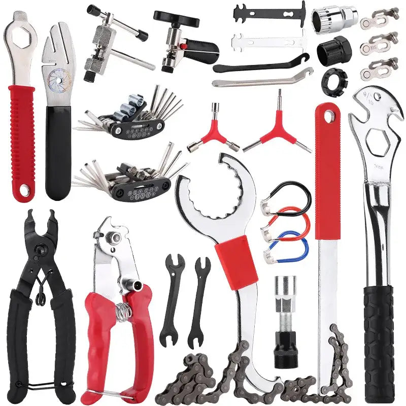 Bicycle Repair Tool Bike Extractor + Spoke Wrench + Chain Breaker + Bottom Bracket/Freewheel Removal Tool + Wrench