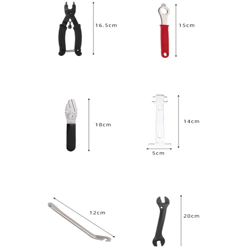 Bicycle Repair Tool Bike Extractor + Spoke Wrench + Chain Breaker + Bottom Bracket/Freewheel Removal Tool + Wrench