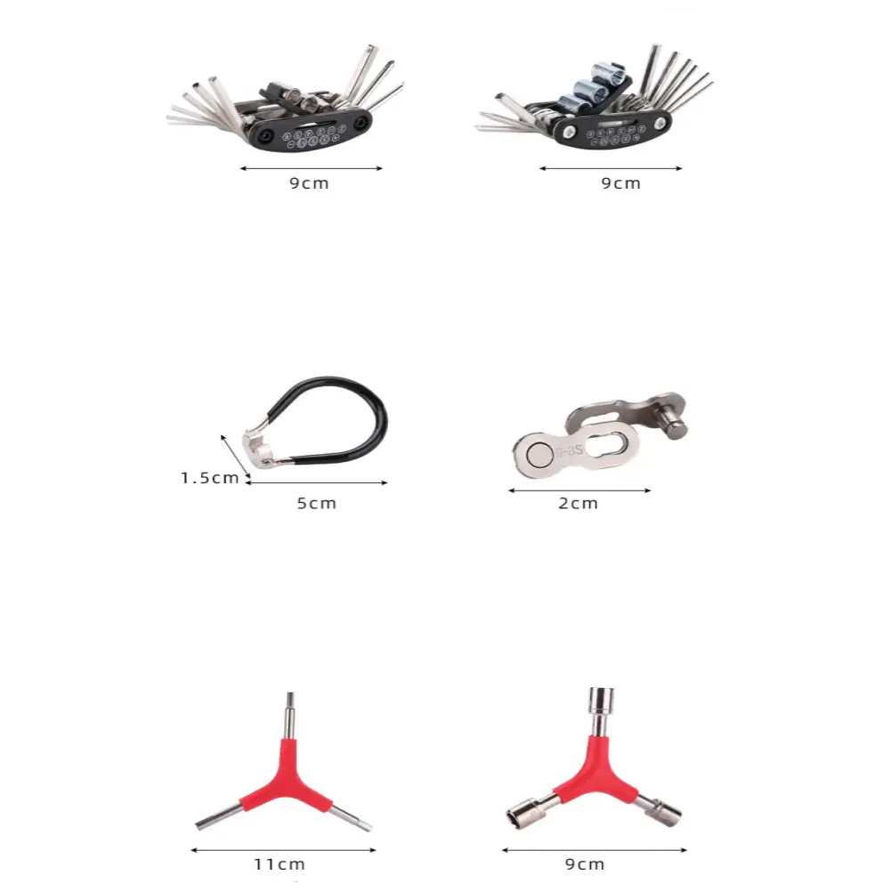 Bicycle Repair Tool Bike Extractor + Spoke Wrench + Chain Breaker + Bottom Bracket/Freewheel Removal Tool + Wrench