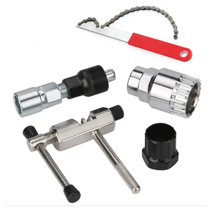 Bicycle Repair Tool Bike Extractor + Spoke Wrench + Chain Breaker + Bottom Bracket/Freewheel Removal Tool + Wrench