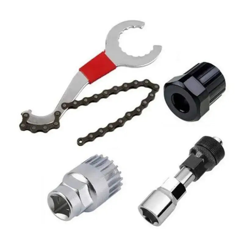 Bicycle Repair Tool Bike Extractor + Spoke Wrench + Chain Breaker + Bottom Bracket/Freewheel Removal Tool + Wrench