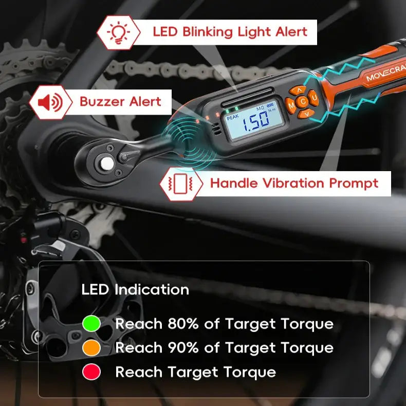 Bike Digital Torque Wrench Set (1/4″ Drive) (40pcs) - Digital Torque Wrench - HBC