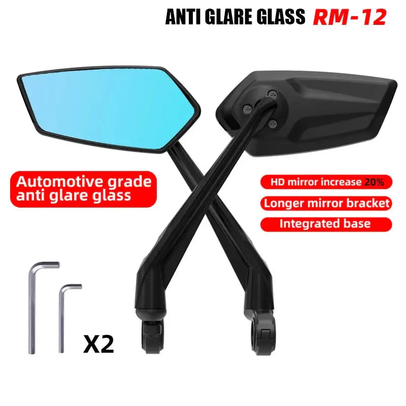 Bike Rear View Mirror 360° Adjustable (different models available) - RM12 Blue set / Rear View Mirror - SS