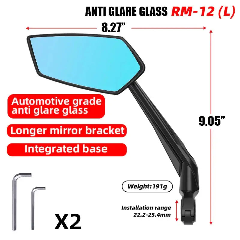 Bike Rear View Mirror 360° Adjustable (different models available) - RM12 Blue Left / Rear View Mirror - SS