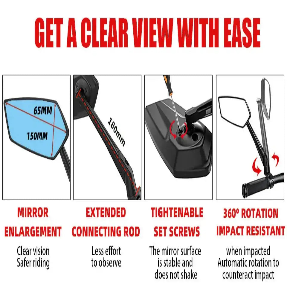 Bike Rear View Mirror 360° Adjustable (different models available) - SS