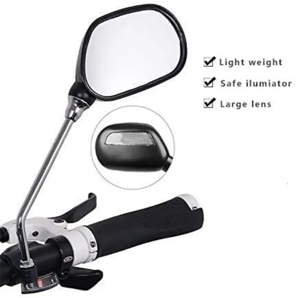 Bike Rearview Mirror 360° Adjustable with Reflector - Black - SS