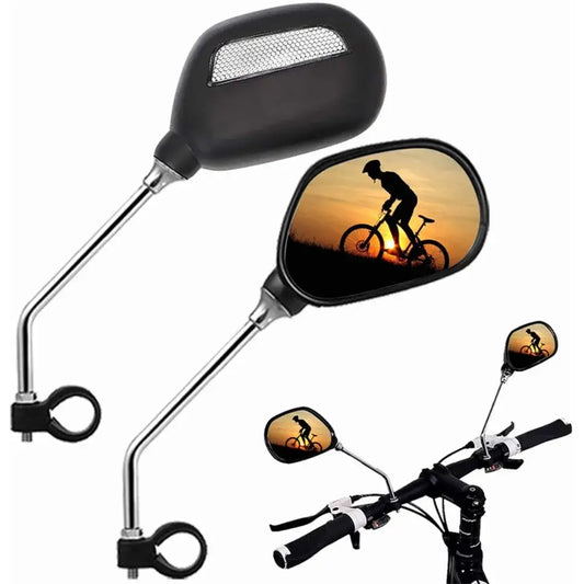 Bike Rearview Mirror 360° Adjustable with Reflector - Black - SS
