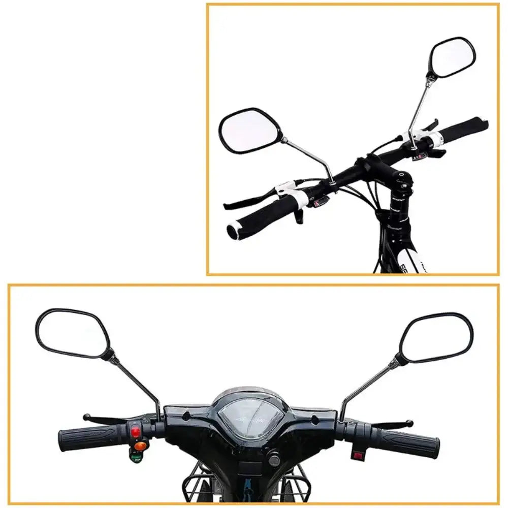 Bike Rearview Mirror 360° Adjustable with Reflector - Black - SS