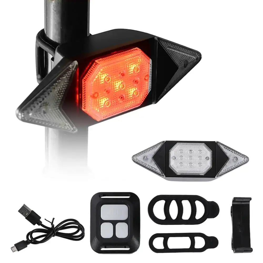 Bike Smart Light Wireless Remote Control Cycling Turning Signal Taillight USB Bicycle Rechargeable Rear Light LED