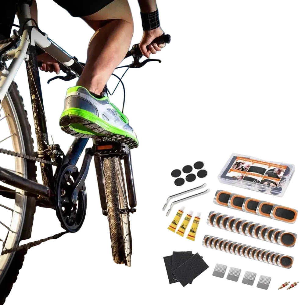 Bike Tire Repair Kit with Vulcanizing Glue Patches Bicycle Tube Puncture Set for Mountain Road Cycling Bike Accessories