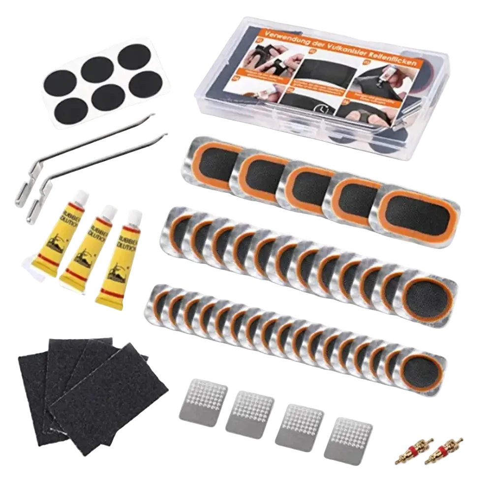 Bike Tire Repair Kit with Vulcanizing Glue Patches Bicycle Tube Puncture Set for Mountain Road Cycling Bike Accessories