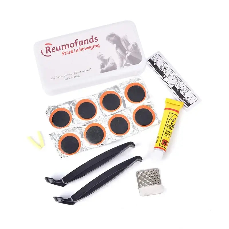 Bike Tyre Tube Bicycle Puncture Repair Tool Kit with box Cycle Lever Adhesive - 1set