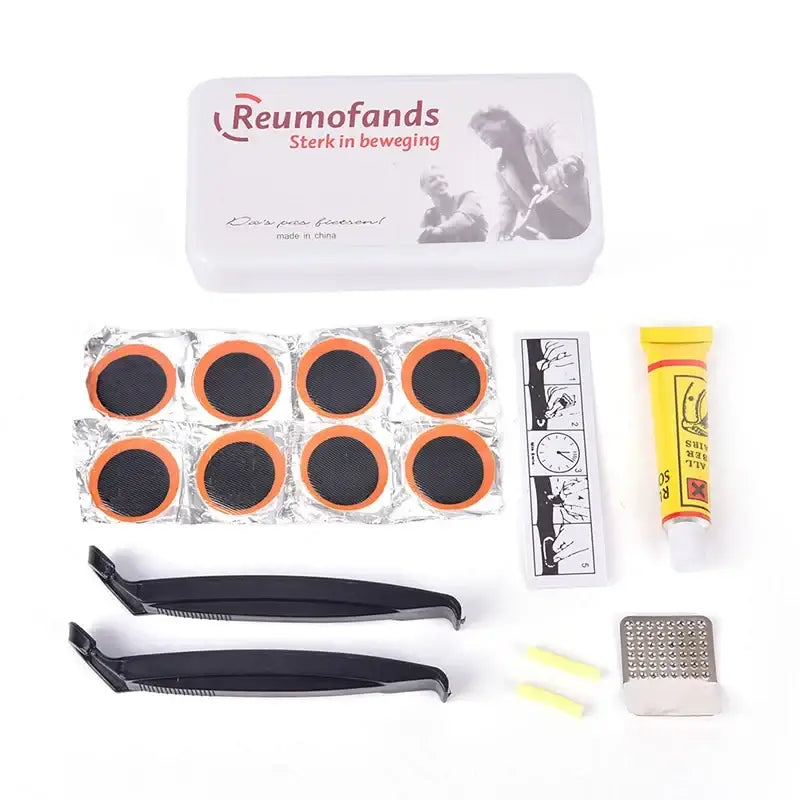 Bike Tyre Tube Bicycle Puncture Repair Tool Kit with box Cycle Lever Adhesive - 1set