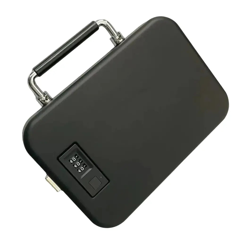 Biometric Gun Safe Box – Mini Fingerprint & Password Vault - Portable / Gun Safe Box - SS