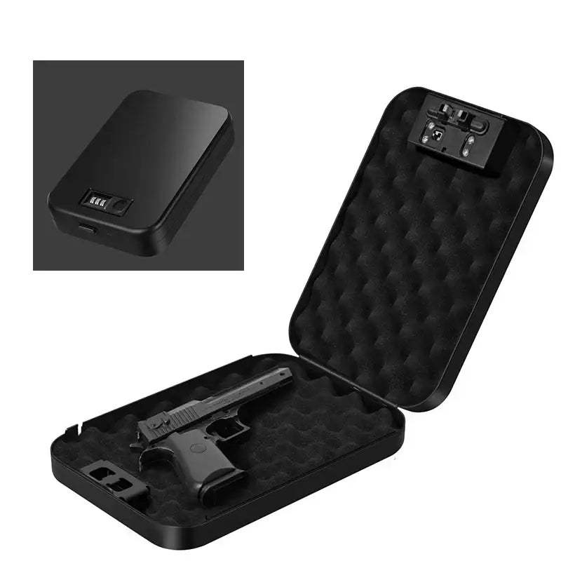 Biometric Gun Safe Box – Mini Fingerprint & Password Vault - SS