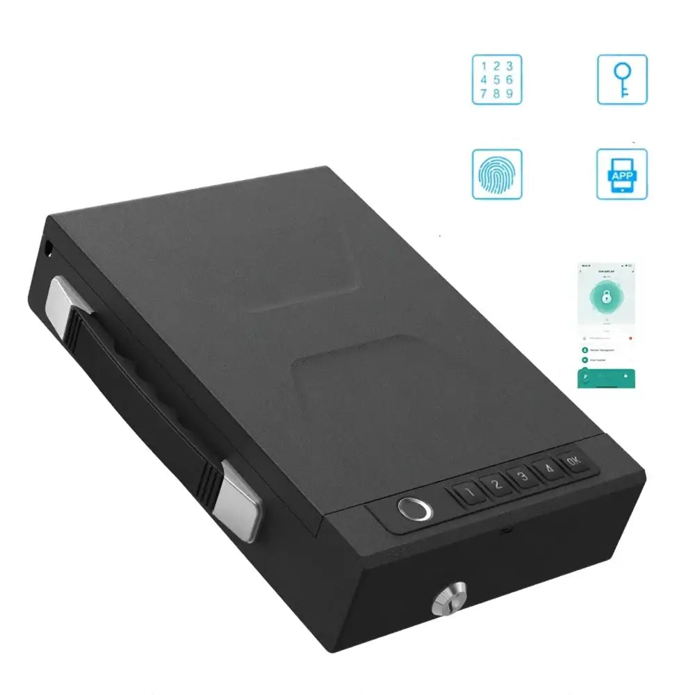 Biometric Portable Gun Safe Box - Gun Safe / Black - SS