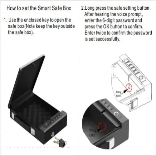 Biometric Portable Gun Safe Box - Gun Safe / Black - SS