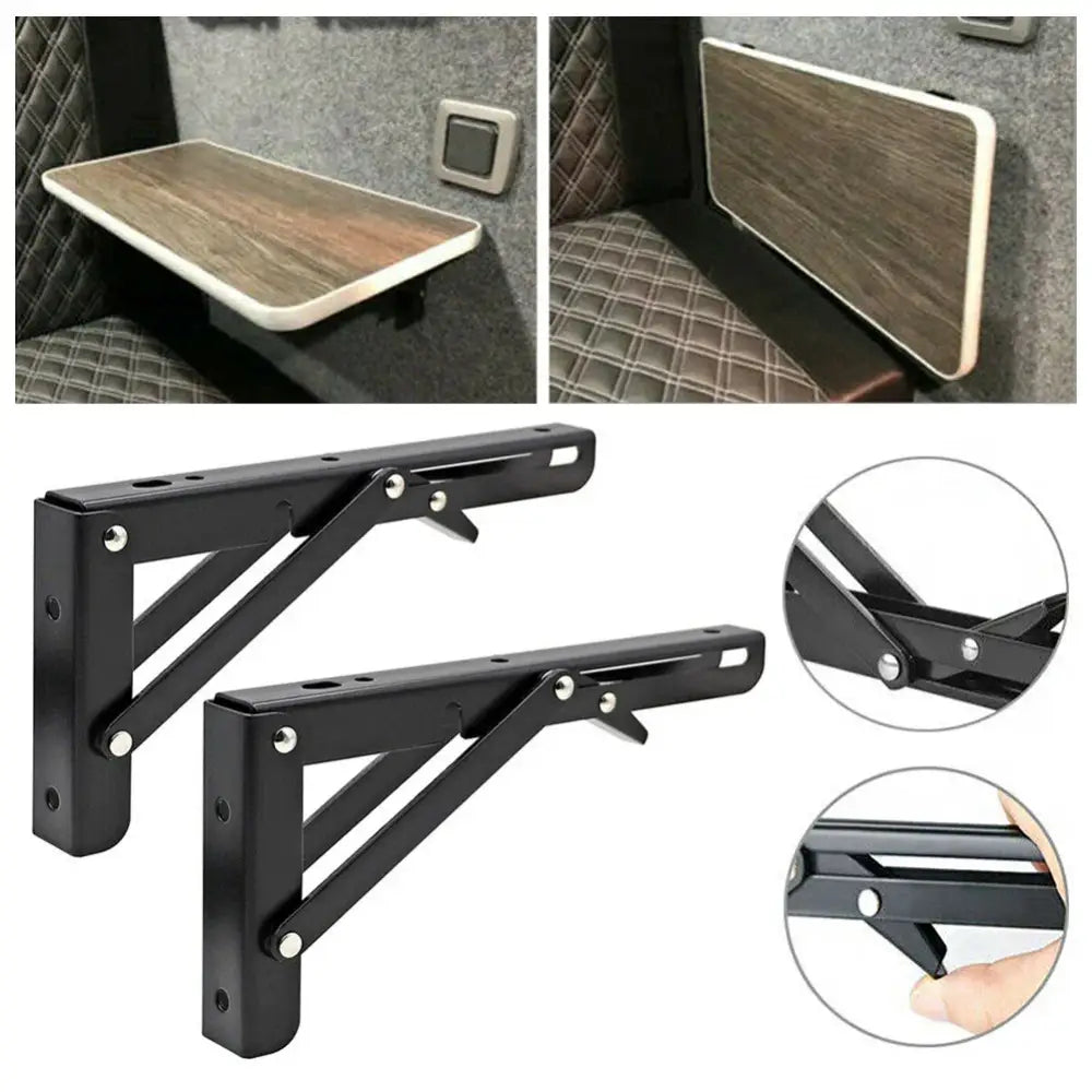Black Folding Table Brackets for RV & Camper (2PCS) - SS