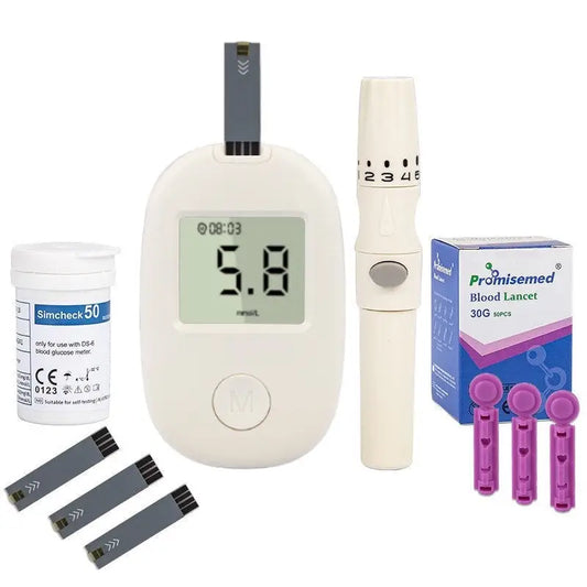 Blood Sugar Tester – Diabetes Glucose Meter + 50 test strips & lancets
