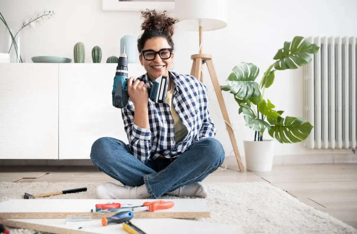 Blue and black cordless drill