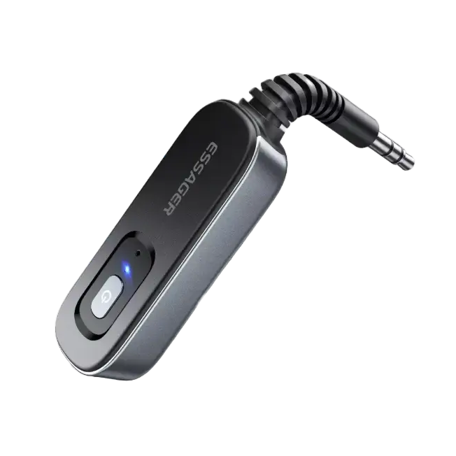 Bluetooth 5.1 Audio Receiver and Transmitter with 3.5mm AUX and Microphone for Wireless Stereo Music Streaming on PC TV