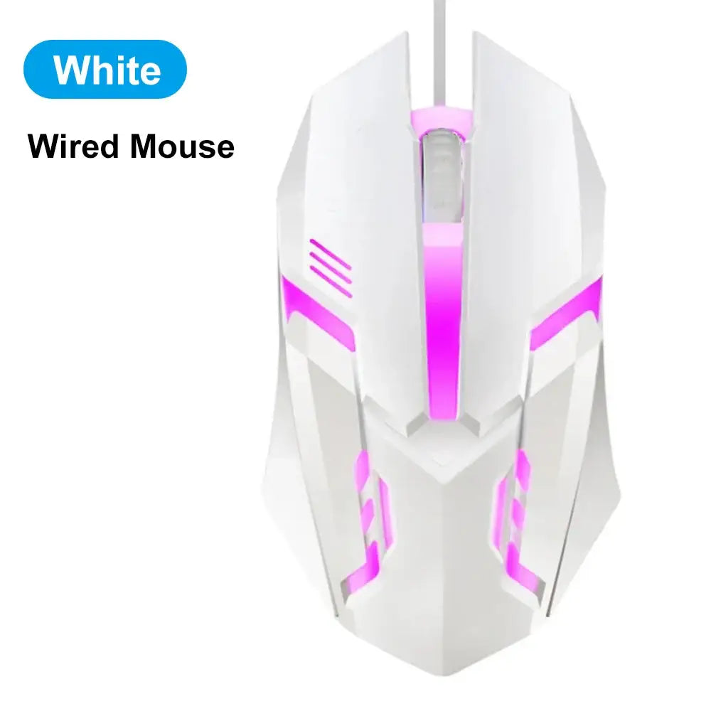 Bluetooth 5.2 RGB Dual-Mode Wireless Gaming Mouse (different models available) - Wired White / Mouse - 9eight5