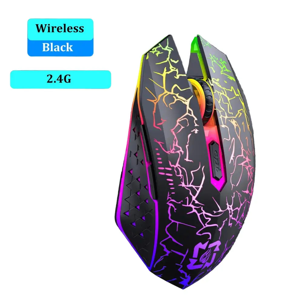 Bluetooth 5.2 RGB Dual-Mode Wireless Gaming Mouse (different models available) - 2.4G Black / Mouse - 9eight5
