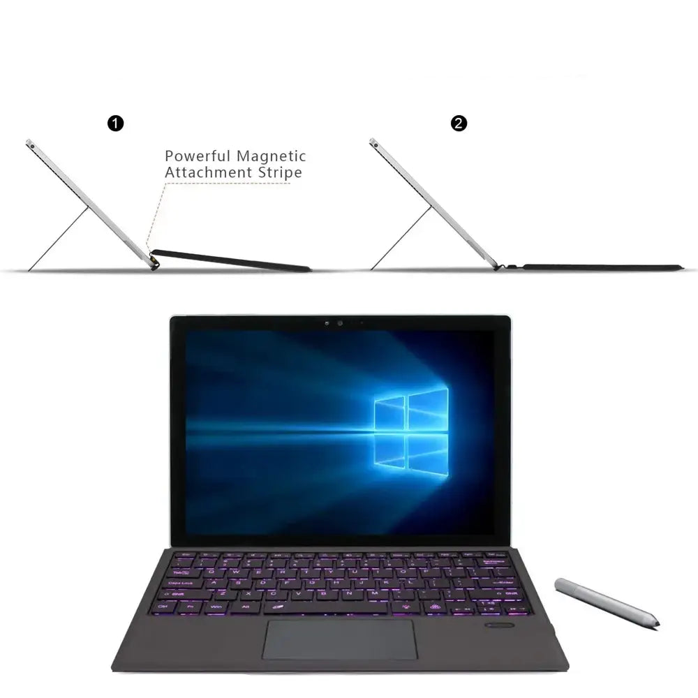Bluetooth Backlight Keyboard For Microsoft Surface Pro 3 4 5 6 7/7+,Surface Pro 8 9 10 11 X Backlit Wireless Touchpad