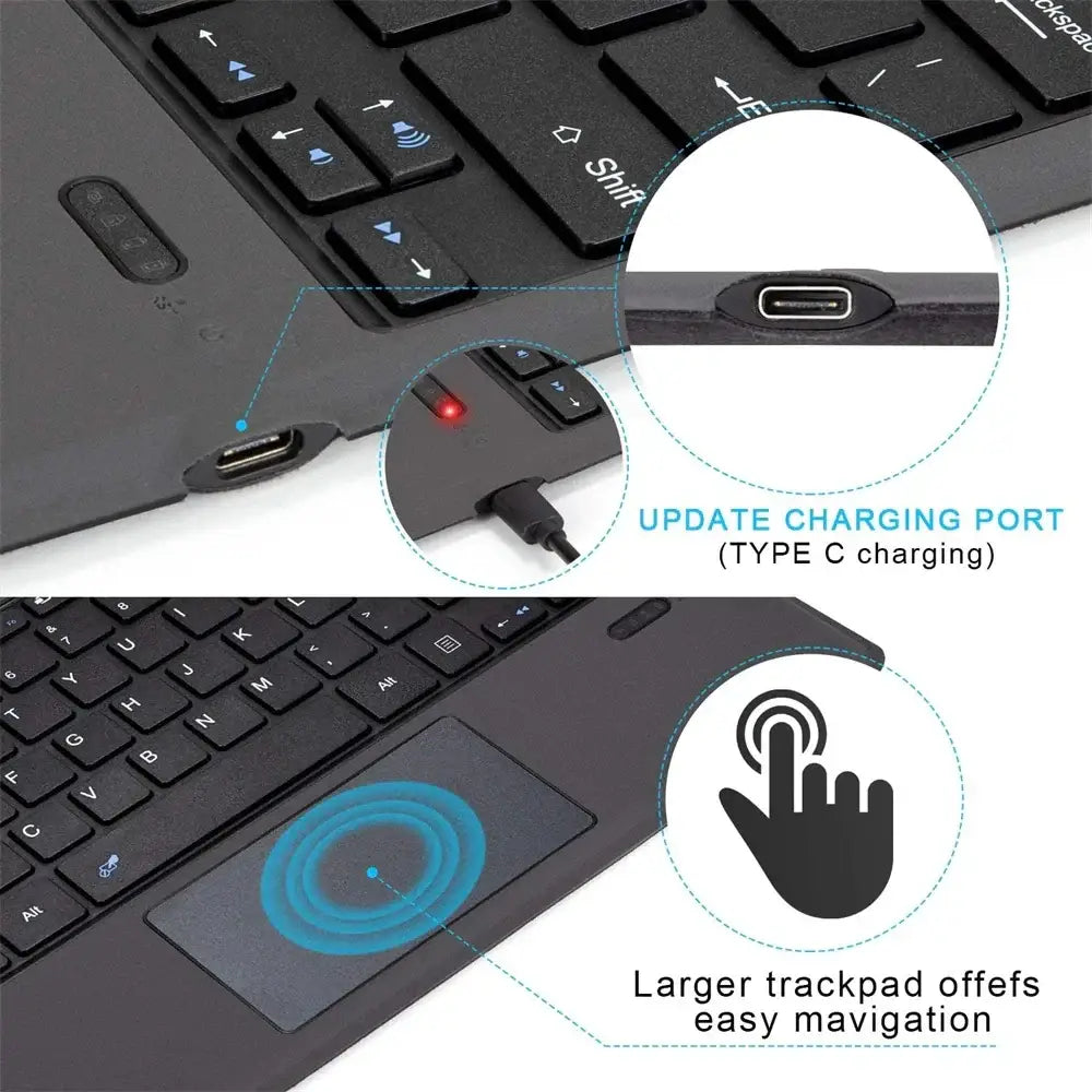 Bluetooth Backlight Keyboard For Microsoft Surface Pro 3 4 5 6 7/7+,Surface Pro 8 9 10 11 X Backlit Wireless Touchpad