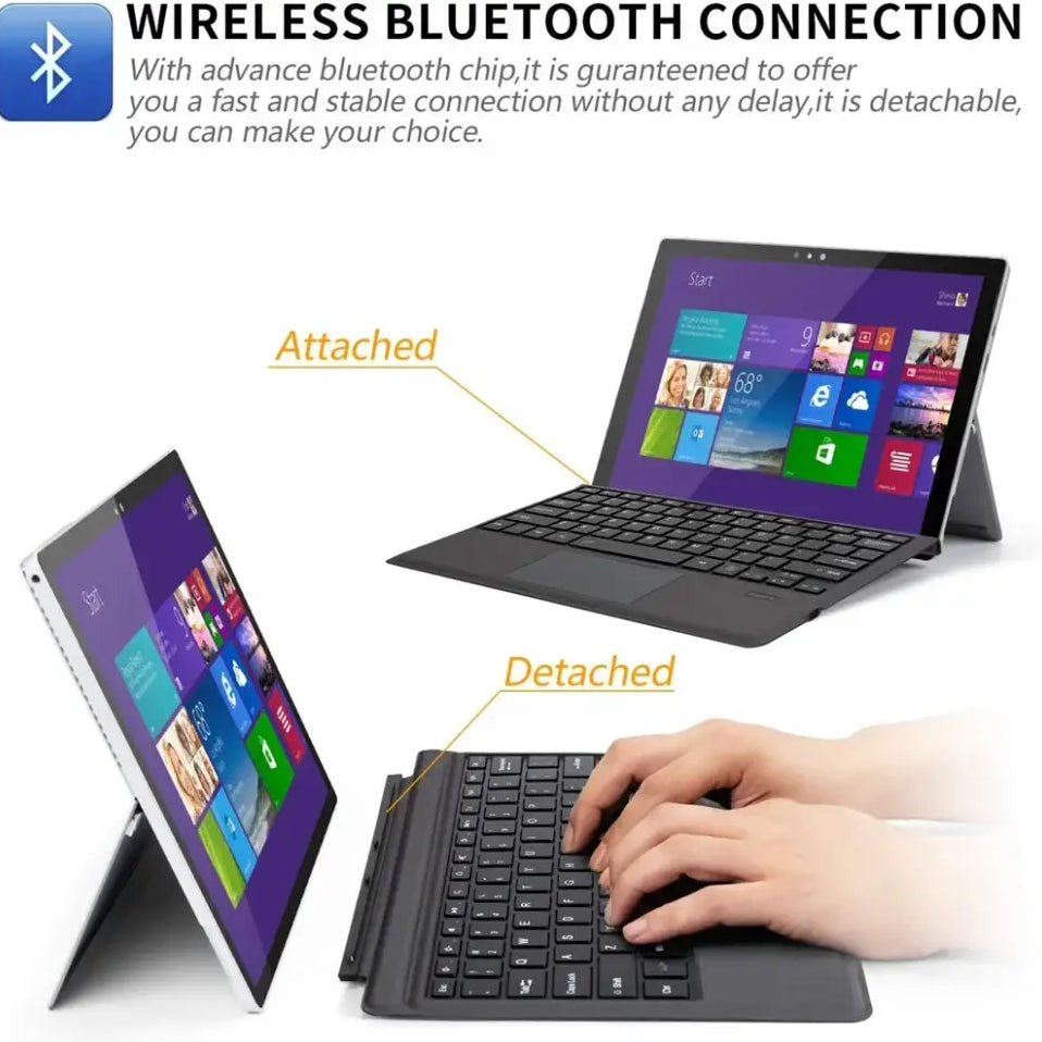 Bluetooth Backlight Keyboard For Microsoft Surface Pro 3 4 5 6 7/7+,Surface Pro 8 9 10 11 X Backlit Wireless Touchpad
